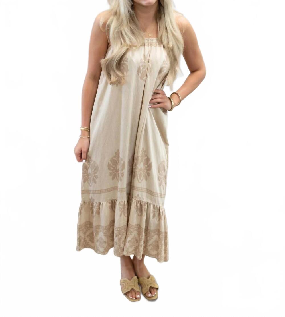 NEW B.YOUNG jayci midi dress in tan